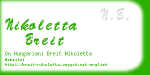 nikoletta breit business card